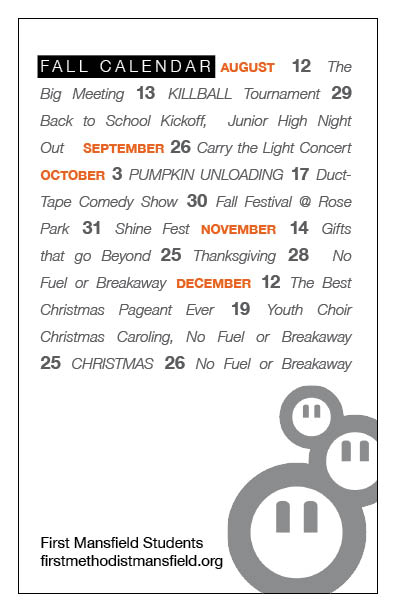 Fall Calendar 2010 - Student Minsitries Fall... Fall Calendar 2010 - Student Minsitries Fall...
